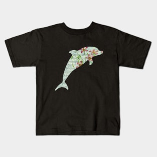 Floral Music Sheet - Dolphin Kids T-Shirt